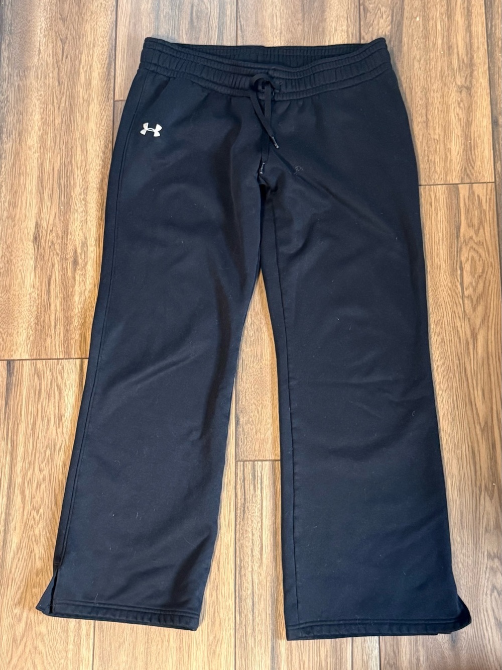 Under Armour Black Bootcut Athletic Fleece Sweat Pants W/ Drawstring- Medium